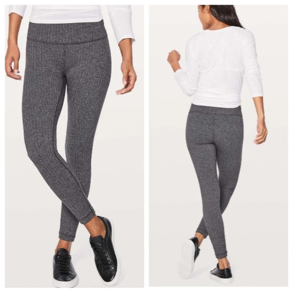 Lululemon Wunder Under Hi-Rise 7/8 Tight 25" Herringbone Black 21355 - Picture 1 of 15